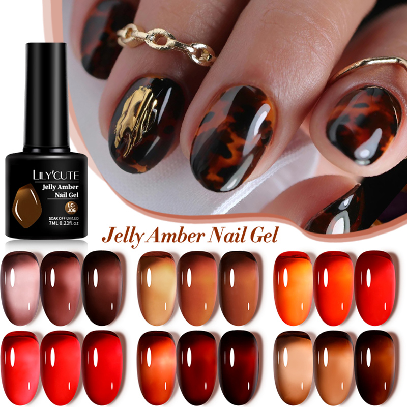 Nail Art Leopard - LILYCUTE 7ML Jelly Amber Gel Nail