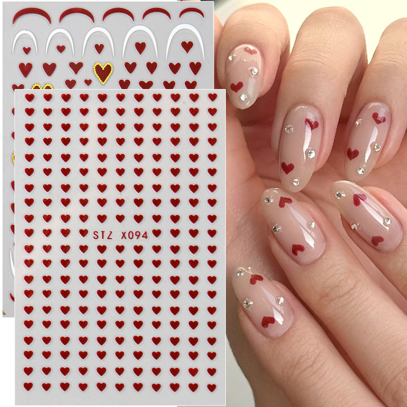 Nail Art Valentine - 2 szt. Mini Naklejki na Paznokcie