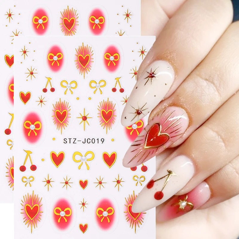 Nail Art Valentine - Naklejki do zdobienia paznokci Y2K z
