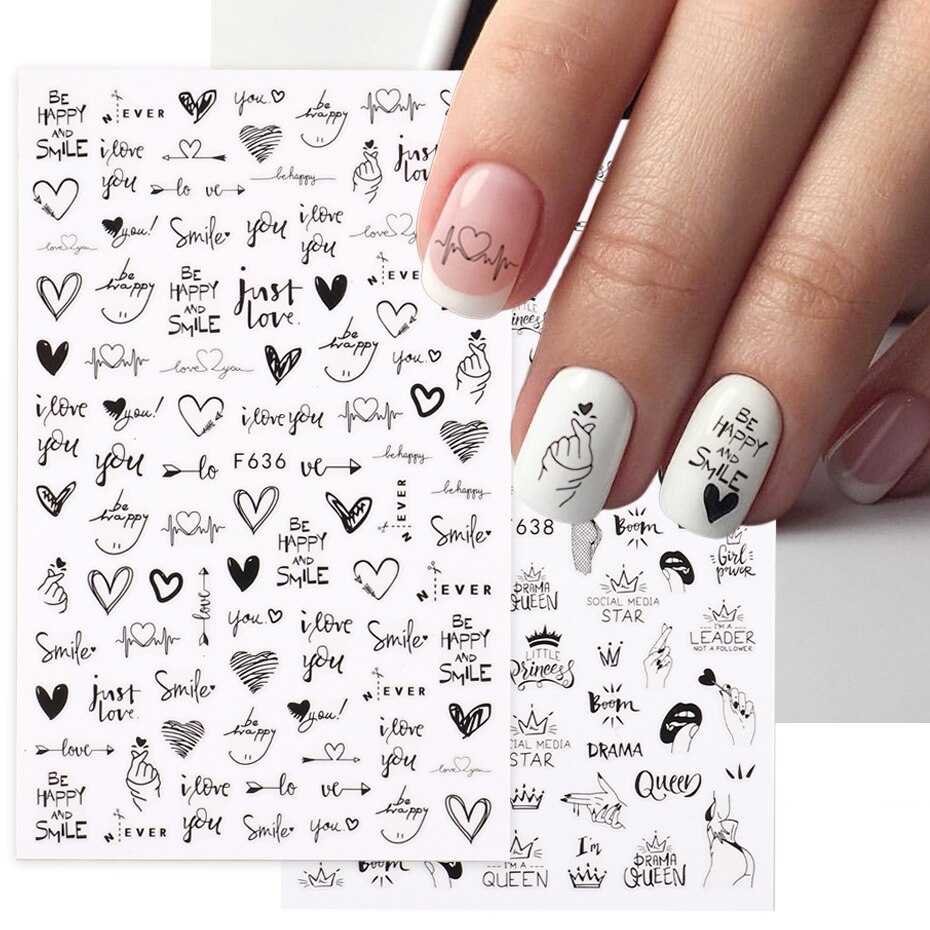 Nail Art Valentine - 2 szt. Serce miłość projekt 3D