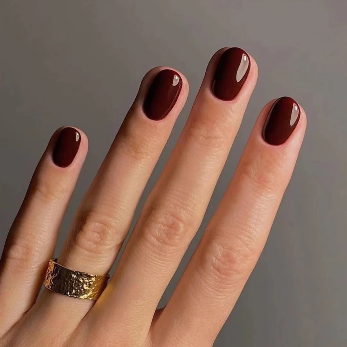 Nail Art Fake - 24Pcs Solid Color Press on Nails