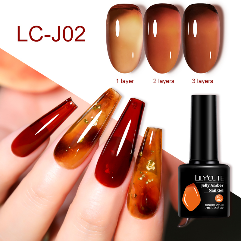 LILYCUTE 7ML Jelly Amber Gel N – Nail Art Leopard recenzja i cena