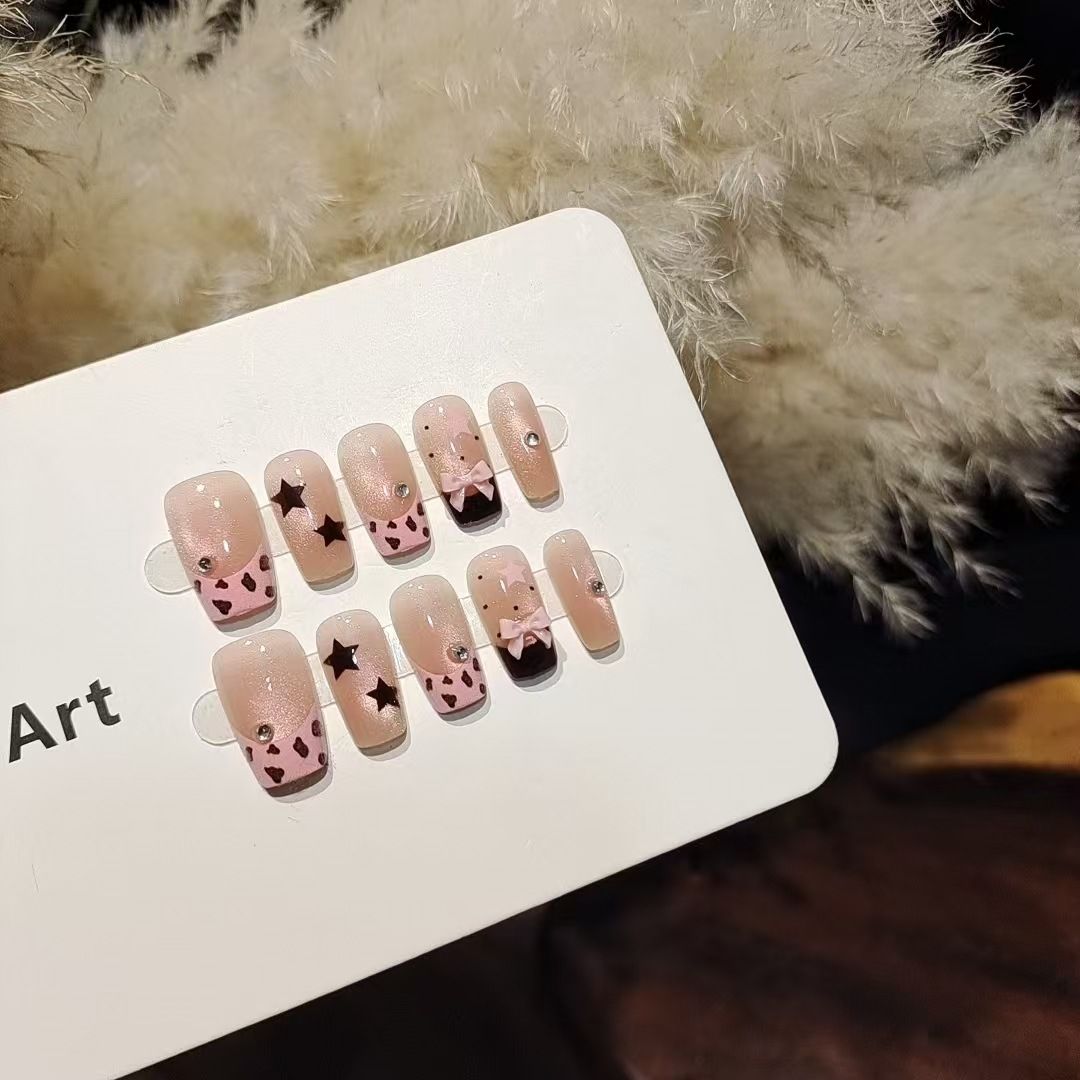 10 szt. Krótkie Kwadratowe Paz – Nail Art Leopard recenzja i cena