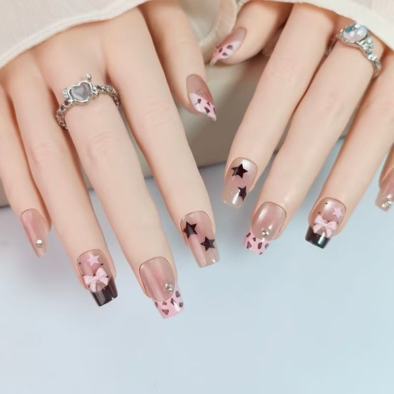 10 szt. Krótkie Kwadratowe Paz – Nail Art Leopard recenzja i cena
