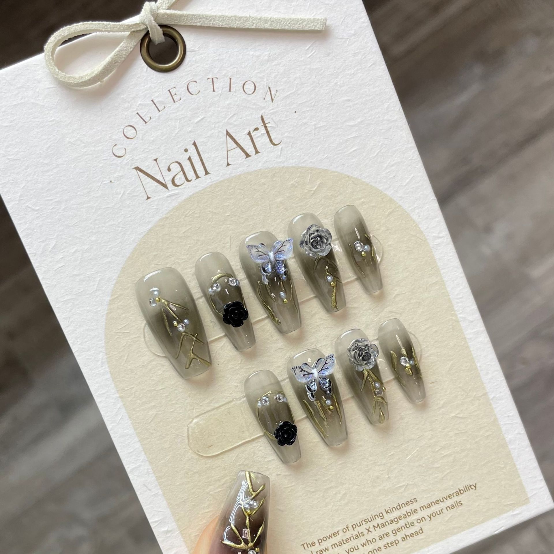 10 szt. Ciemne, słodkie, chłod – Nail Art Fake recenzja i cena