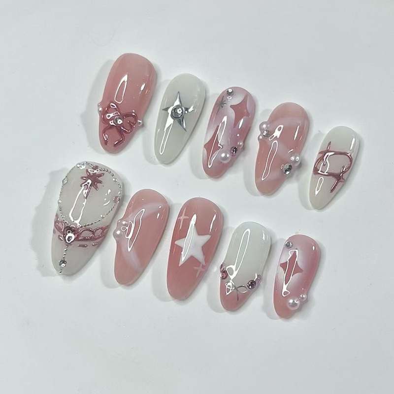 Zestaw 24 szt. krótkich, migda – Nail Art Glitter recenzja i cena