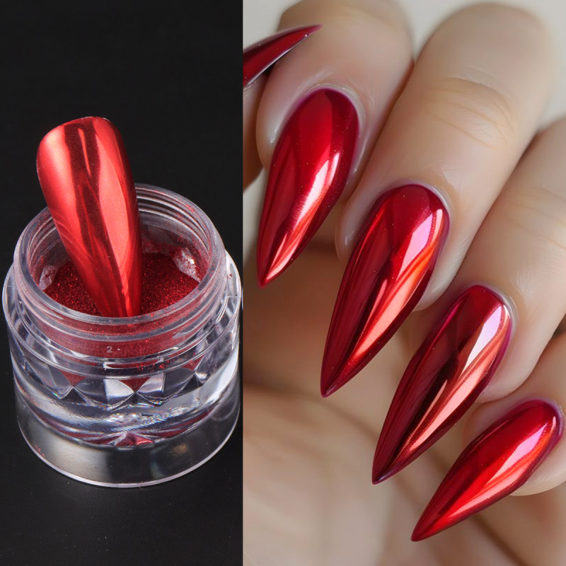 Proszek do paznokci Chrome Red – Nail Art Valentine recenzja i cena