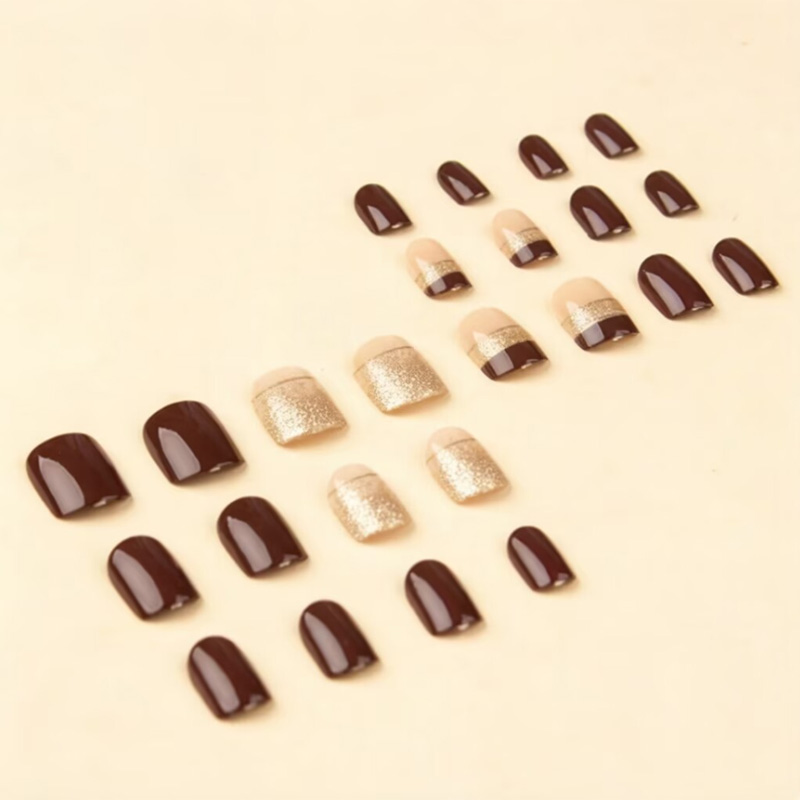 Krótkie kwadratowe sztuczne pa – Nail Art Glitter recenzja i cena