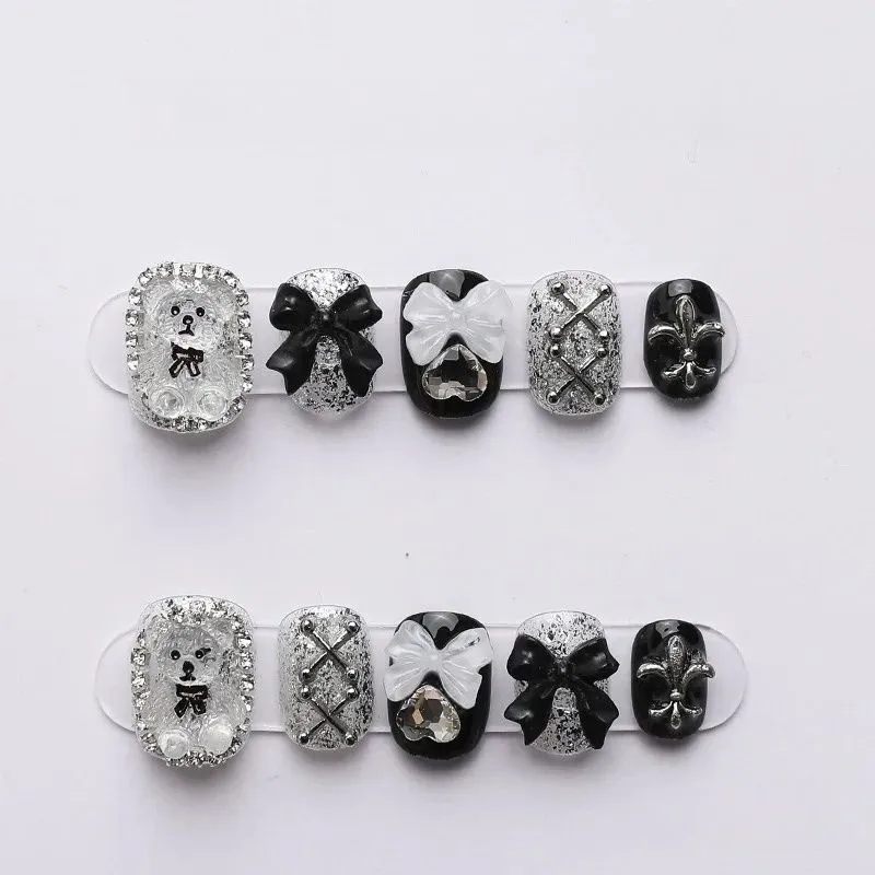 10 PCS Sheer Lace Bear Nail Ar – Nail Art Glitter recenzja i cena