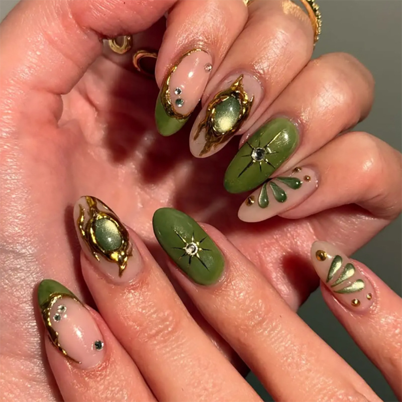 24 szt. Zielone sztuczne pazno – Nail Art Fake recenzja i cena