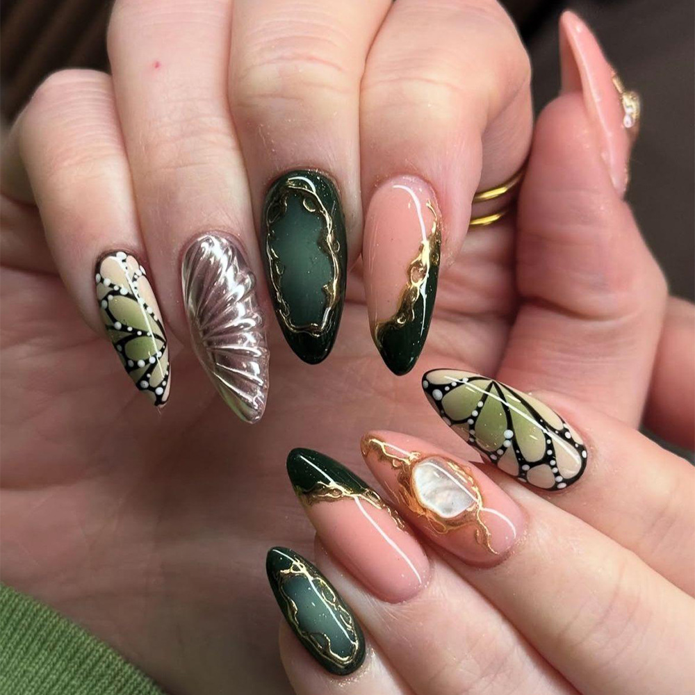 24 szt. Zielone sztuczne pazno – Nail Art Fake recenzja i cena