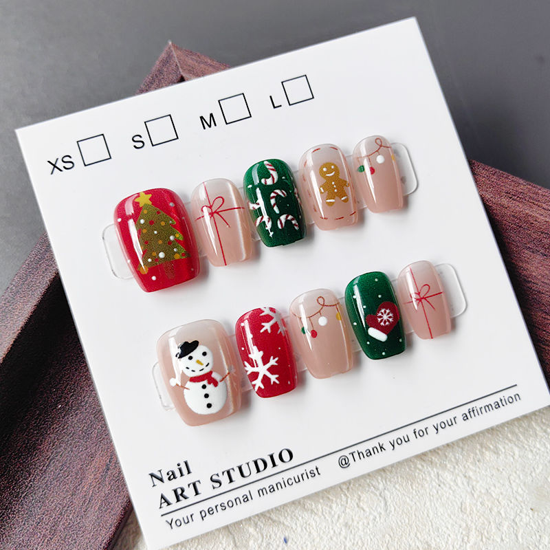 10 szt. Świąteczne, półręcznie – Nail Art Fake recenzja i cena