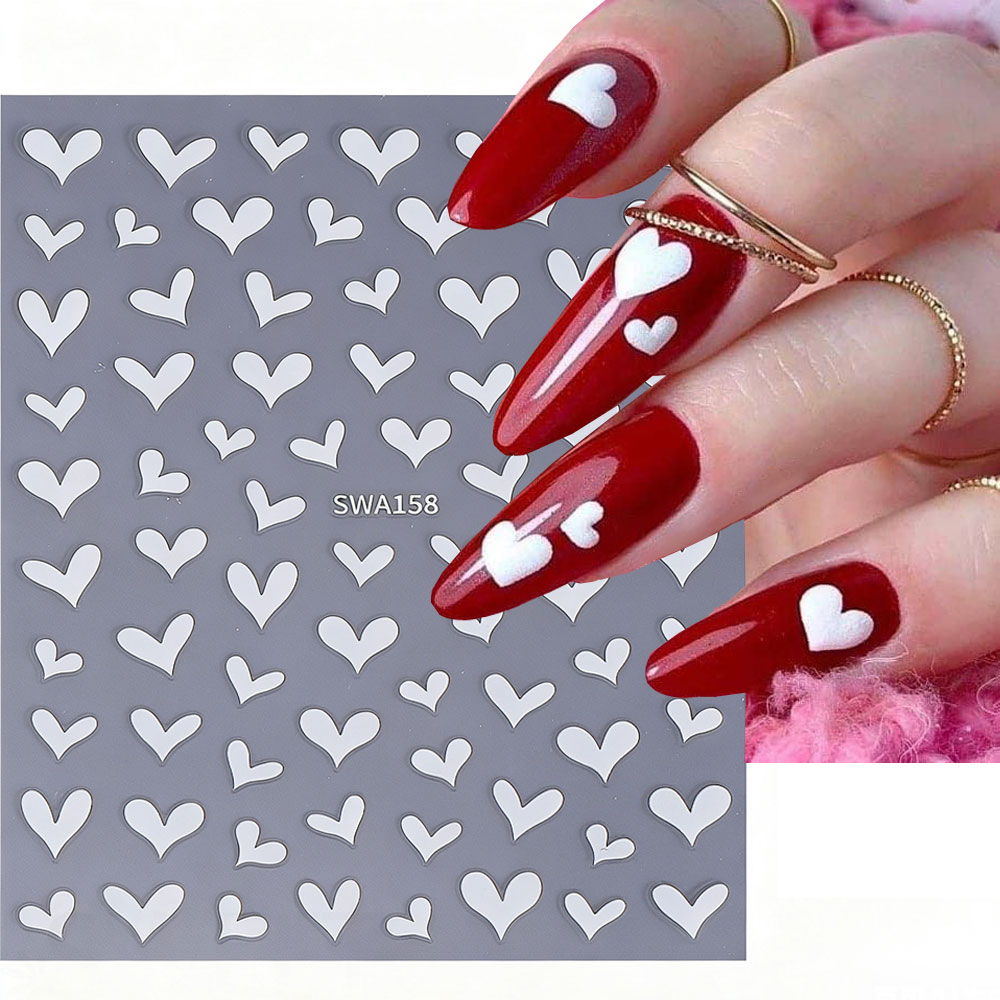 Naklejki na paznokcie 3D Białe – Nail Art Valentine recenzja i cena