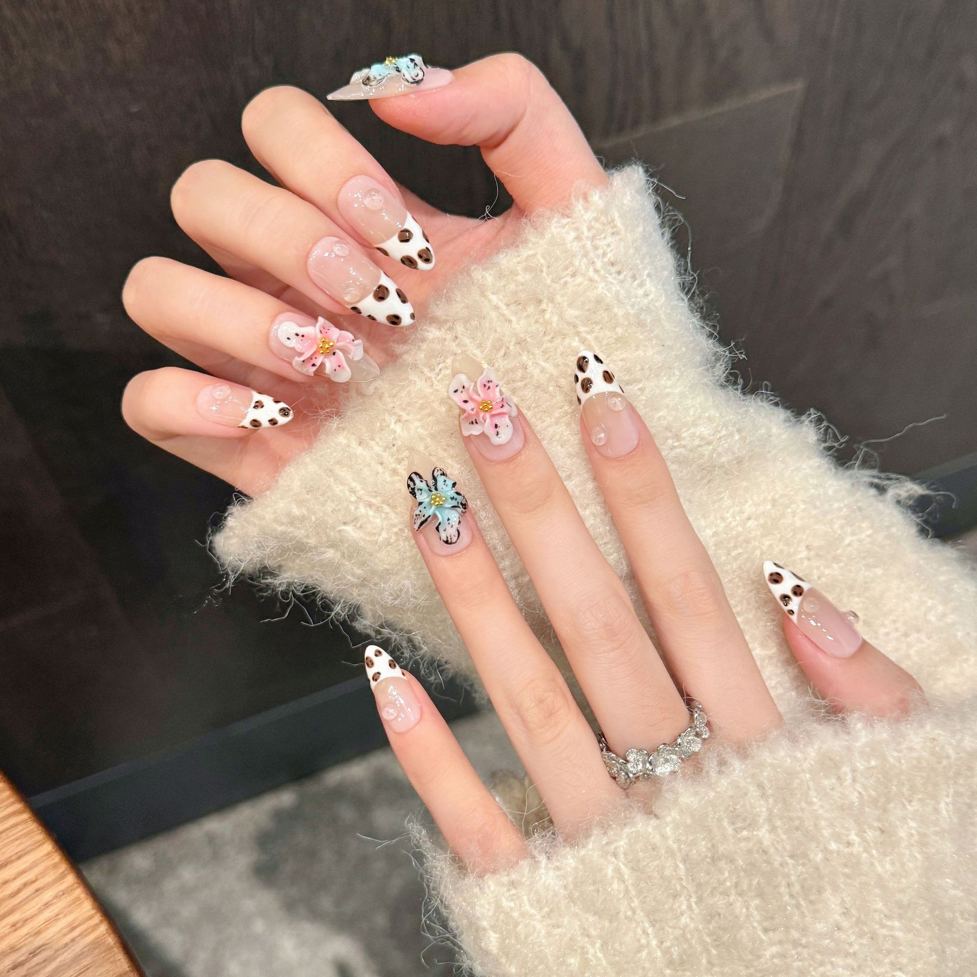 10szt Błyszczące migdałowe ręc – Nail Art Leopard recenzja i cena