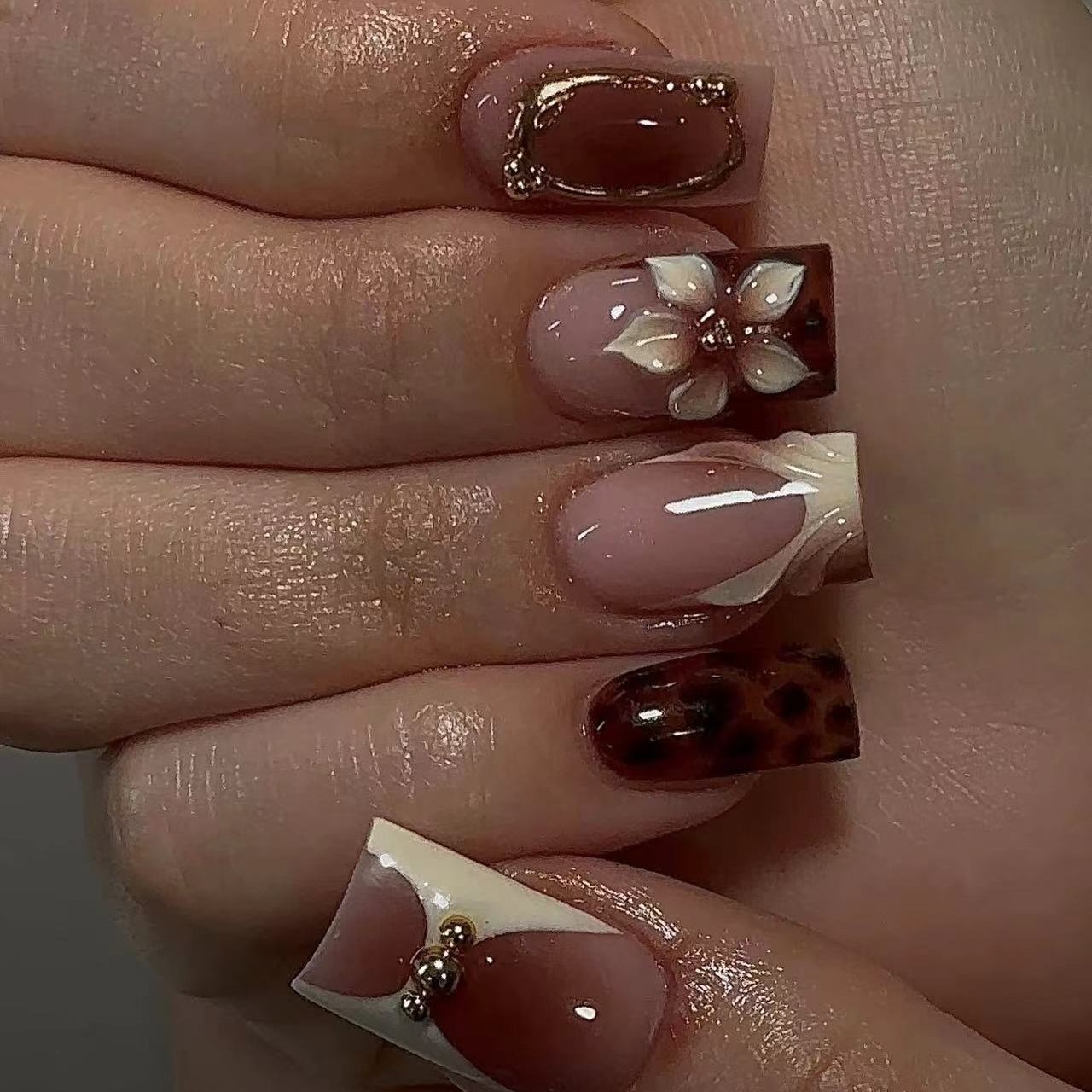 Krótkie kwadratowe sztuczne pa – Nail Art Leopard recenzja i cena