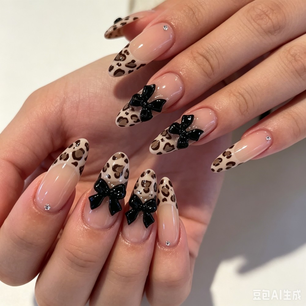 24 szt. Francuskie migdałowe p – Nail Art Leopard recenzja i cena