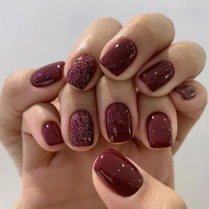 24Pcs Solid Color Press on Nai – Nail Art Fake recenzja i cena